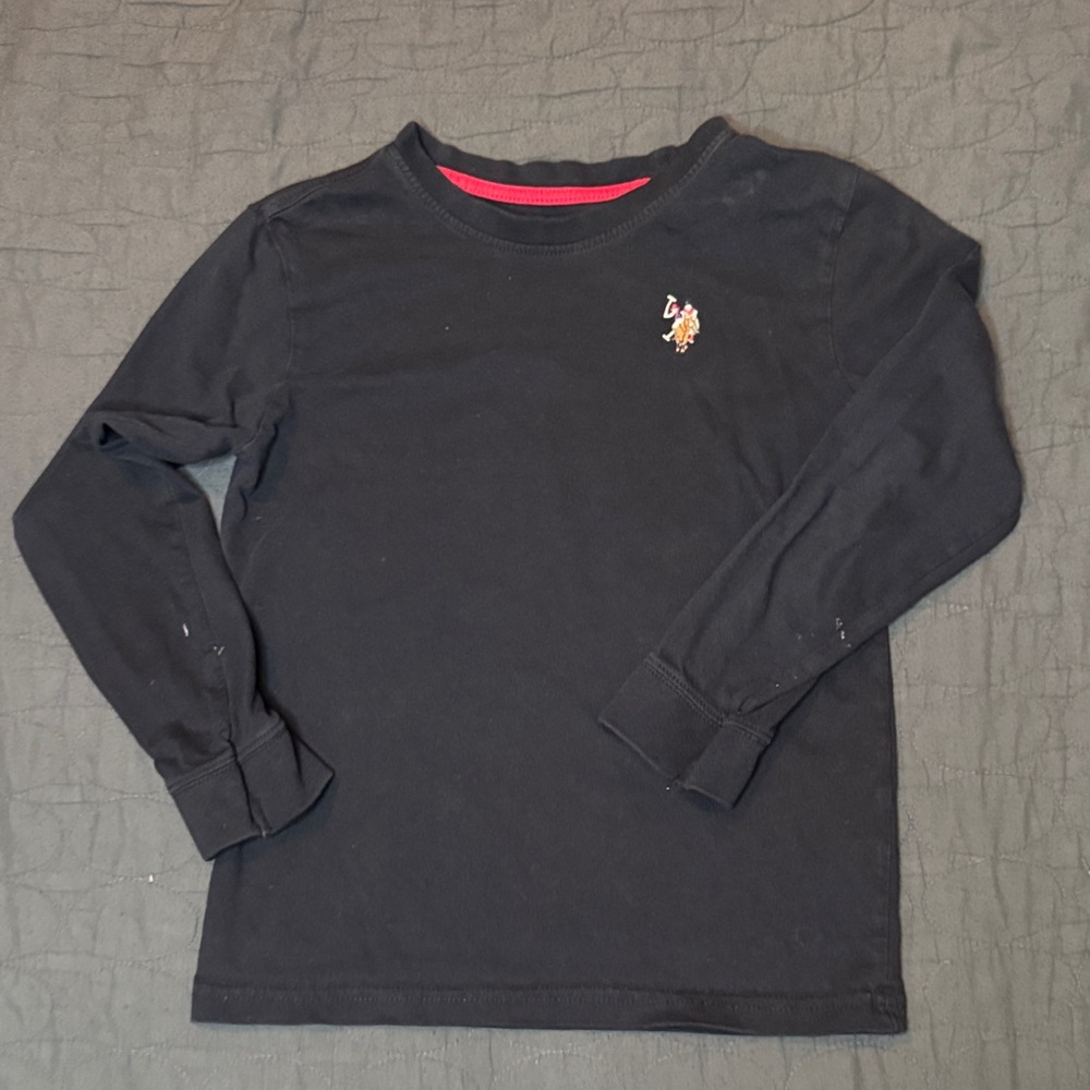 US POLO ASSN | Black Long Sleeve Kids Shirt